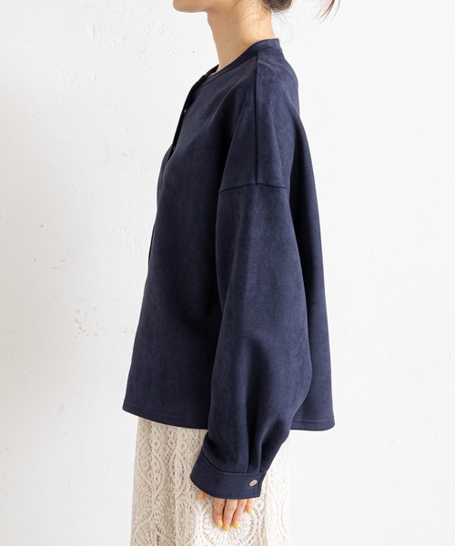 prose verse（プロズヴェール）の「スナップボタンスエード調ブルゾン（ブルゾン・レディース・ネイビー/ピンク/アイボリー・MEDIUM）」の16枚目の写真