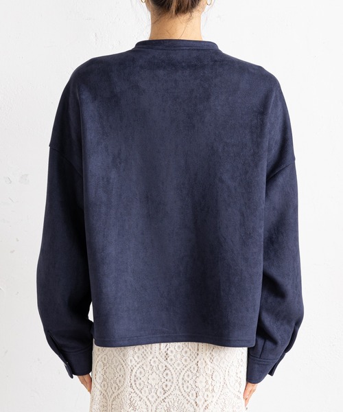 prose verse（プロズヴェール）の「スナップボタンスエード調ブルゾン（ブルゾン・レディース・ネイビー/ピンク/アイボリー・MEDIUM）」の7枚目の写真