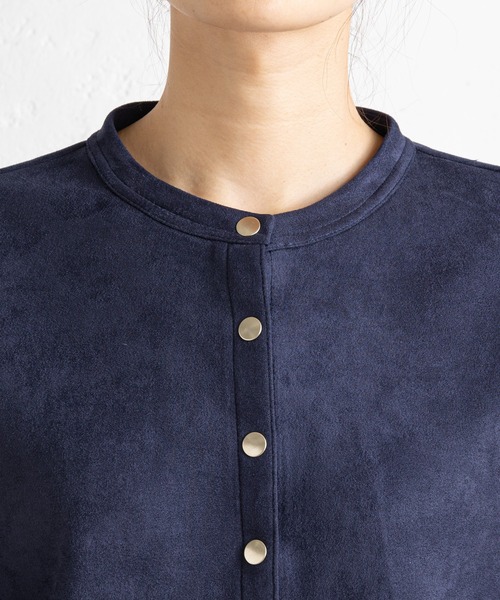 prose verse（プロズヴェール）の「スナップボタンスエード調ブルゾン（ブルゾン・レディース・ネイビー/ピンク/アイボリー・MEDIUM）」の10枚目の写真