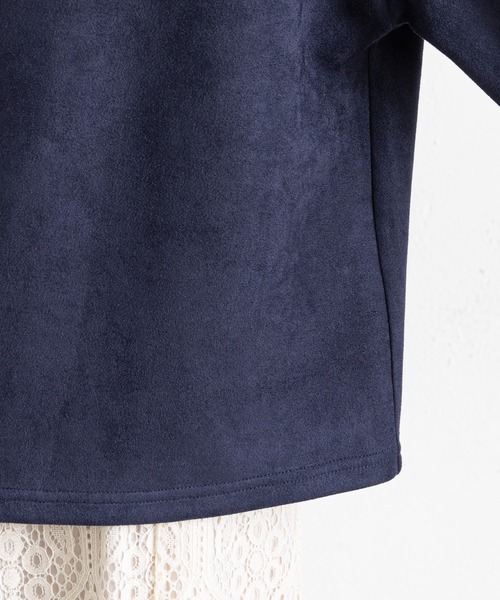 prose verse（プロズヴェール）の「スナップボタンスエード調ブルゾン（ブルゾン・レディース・ネイビー/ピンク/アイボリー・MEDIUM）」の11枚目の写真