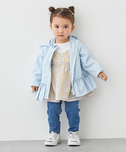 petit main（プティマイン）の「【撥水加工】ペプラムウィンドブレーカー（その他アウター・キッズ・ライトピンク/ライトベージュ/サックスブルー・130cm/110cm/90cm/120cm/100cm/80ｃｍ）」の4枚目の写真