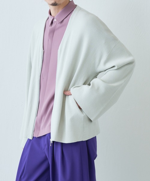 Lui's（ルイス）の「フレアスリーブZIPカーディガン（カーディガン/ボレロ・メンズ・グレー/ブラック・MEDIUM/SMALL）」の6枚目の写真