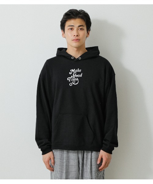 AZUL by moussy（アズールバイマウジー）の「MAKE GOOD TIME HOODIE/メイクグッドタイムフーディ（パーカー・メンズ・ブラック/ライトグレー/ライトグリーン・LARGE/MEDIUM）」の7枚目の写真