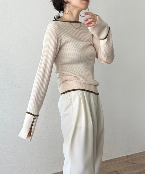wee9s（ウィークス）の「flare sleeve knit po / フレアスリーブニットプルオーバー（ニット/セーター・レディース・ブラック/ブラウン/ホワイト/グリーン・FREE）」の16枚目の写真