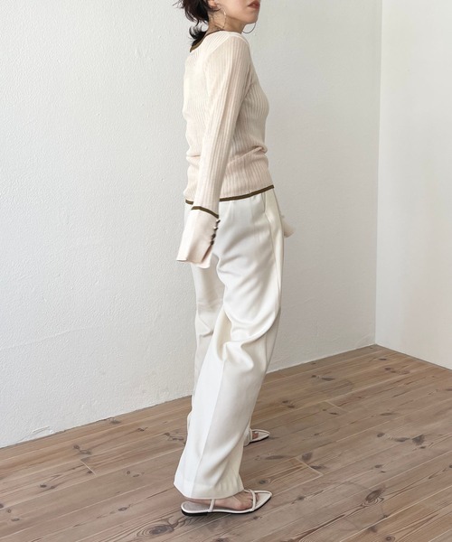wee9s（ウィークス）の「flare sleeve knit po / フレアスリーブニットプルオーバー（ニット/セーター・レディース・ブラック/ブラウン/ホワイト/グリーン・FREE）」の13枚目の写真