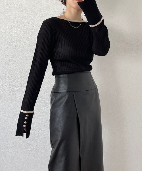 wee9s（ウィークス）の「flare sleeve knit po / フレアスリーブニットプルオーバー（ニット/セーター・レディース・ブラック/ブラウン/ホワイト/グリーン・FREE）」の20枚目の写真