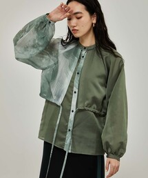 AOPボリュームスリーブブラウス