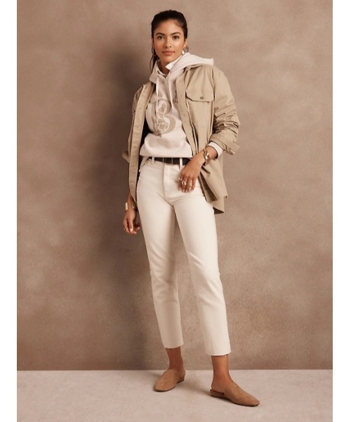 BANANA REPUBLIC FACTORY STORE（バナナリパブリック ファクトリーストア）の「BANANA REPUBLIC FACTORY STORE　　ロゴパーカー（パーカー・レディース・オフホワイト/ナチュラル・S/M/L/XS）」の3枚目の写真