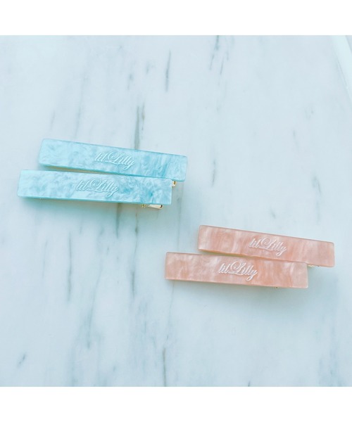 lilLilly（リルリリー）の「マーブルヘアピン（ヘアピン・レディース・ホワイト/ブラック/ピンク/ブルー・FREE）」の4枚目の写真