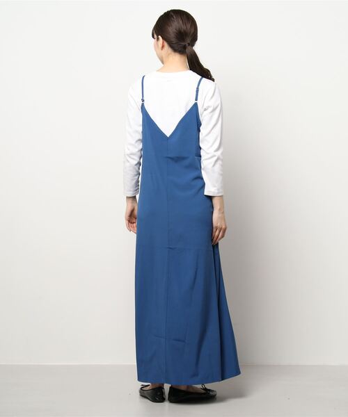 Ritzy（リッツィー）の「華奢ストラップ。ロングキャミワンピース（ワンピース・レディース・ブラック/ブルー/カーキ/ベージュ・M/L）」の8枚目の写真