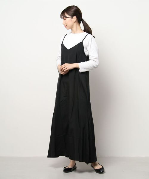 Ritzy（リッツィー）の「華奢ストラップ。ロングキャミワンピース（ワンピース・レディース・ブラック/ブルー/カーキ/ベージュ・M/L）」の6枚目の写真