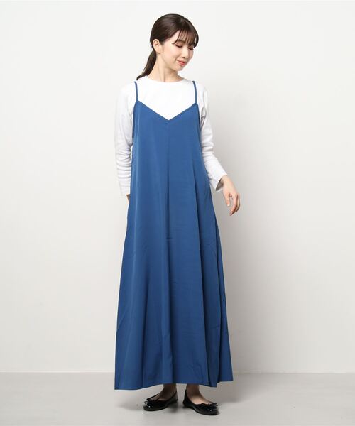 Ritzy（リッツィー）の「華奢ストラップ。ロングキャミワンピース（ワンピース・レディース・ブラック/ブルー/カーキ/ベージュ・M/L）」の9枚目の写真