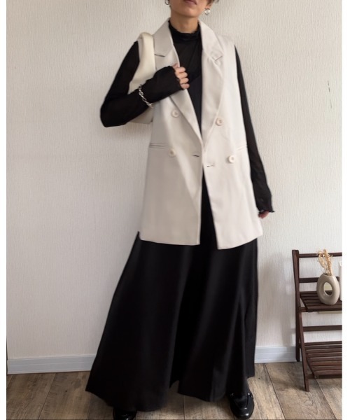 Ritzy（リッツィー）の「華奢ストラップ。ロングキャミワンピース（ワンピース・レディース・ブラック/ブルー/カーキ/ベージュ・M/L）」の18枚目の写真