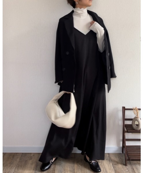 Ritzy（リッツィー）の「華奢ストラップ。ロングキャミワンピース（ワンピース・レディース・ブラック/ブルー/カーキ/ベージュ・M/L）」の15枚目の写真