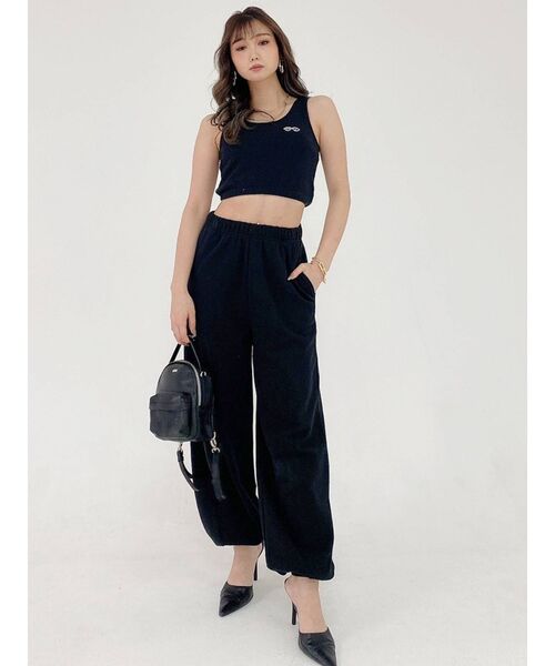 GYDA（ジェイダ）の「【セットアップ着用可】SUNGLASSES PATCHワイドルーズスウェットパンツ（スウェットパンツ・レディース・ブラック/ベージュ/アイボリー/グリーン・FREE）」の5枚目の写真