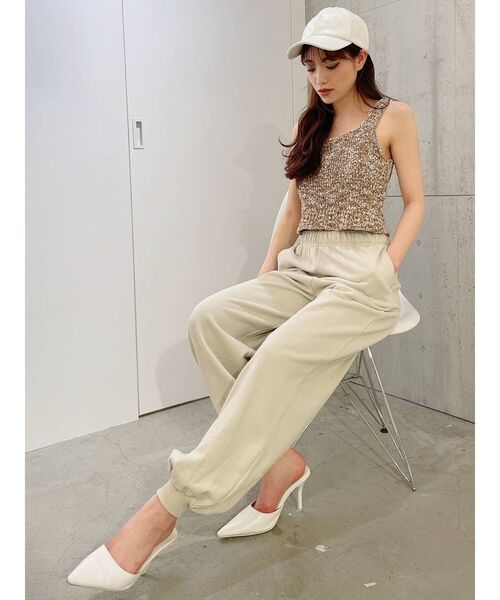 GYDA（ジェイダ）の「【セットアップ着用可】SUNGLASSES PATCHワイドルーズスウェットパンツ（スウェットパンツ・レディース・ブラック/ベージュ/アイボリー/グリーン・FREE）」の13枚目の写真