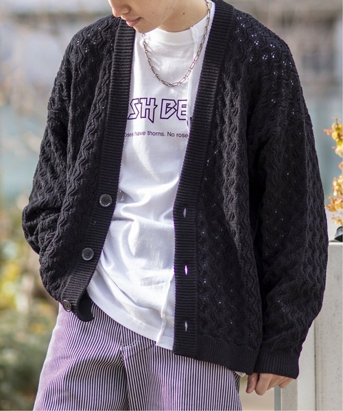 JOINT WORKS(ジョイントワークス)の「JW-CROCHET KNIT カーディガン(カーディガン/ボレロ・メンズ・ブラック/グリーン/イエロー・LARGE/MEDIUM)」の12枚目の写真