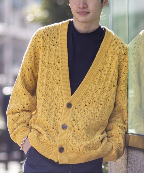 JOINT WORKS(ジョイントワークス)の「JW-CROCHET KNIT カーディガン(カーディガン/ボレロ・メンズ・ブラック/グリーン/イエロー・LARGE/MEDIUM)」の4枚目の写真