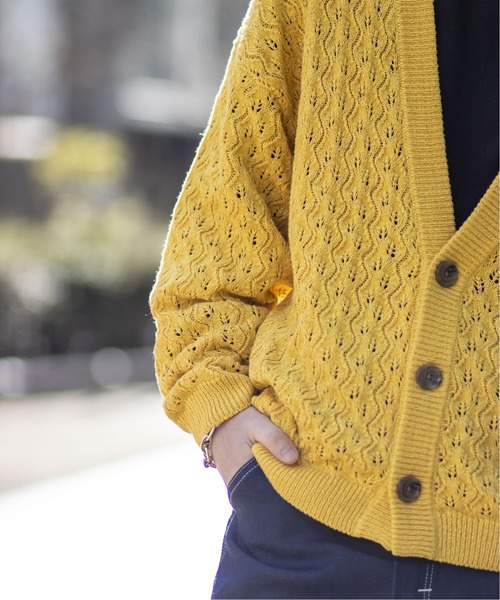 JOINT WORKS(ジョイントワークス)の「JW-CROCHET KNIT カーディガン(カーディガン/ボレロ・メンズ・ブラック/グリーン/イエロー・LARGE/MEDIUM)」の7枚目の写真