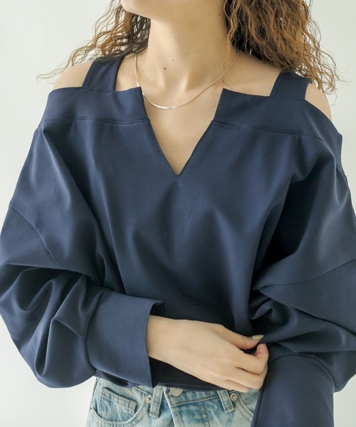 mystic（ミスティック）の「レイヤードトップス（その他トップス・レディース・オフホワイト/ネイビー/ピンク・FREE）」の3枚目の写真