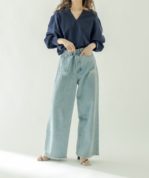 mystic（ミスティック）の「レイヤードトップス（その他トップス・レディース・オフホワイト/ネイビー/ピンク・FREE）」の4枚目の写真