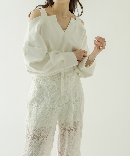 mystic（ミスティック）の「レイヤードトップス（その他トップス・レディース・オフホワイト/ネイビー/ピンク・FREE）」の9枚目の写真