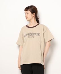 Samansa Mos2 | 発泡ロゴプリントリンガーTシャツ(Tシャツ/カットソー)