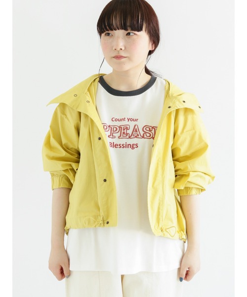 Samansa Mos2（サマンサ モスモス）の「発泡ロゴプリントリンガーTシャツ（Tシャツ/カットソー・レディース・ベージュ/オフホワイト/ブルー/グリーン・ﾌﾘ-）」の15枚目の写真