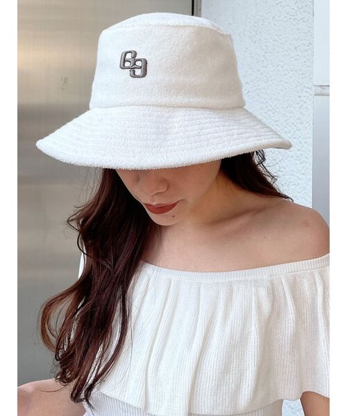 GYDA（ジェイダ）の「GGパイルバケットHAT（その他雑貨・レディース・チャコールグレー/オフホワイト・FREE）」の2枚目の写真