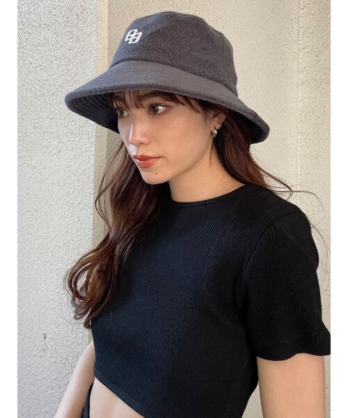 GYDA（ジェイダ）の「GGパイルバケットHAT（その他雑貨・レディース・チャコールグレー/オフホワイト・FREE）」の20枚目の写真