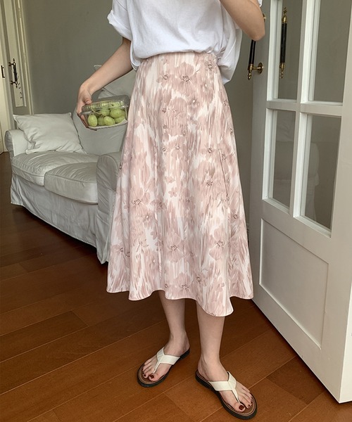 aimoha(アイモハ)の「Art花柄スカート(スカート・レディース・ピンク/ブルー・SMALL/MEDIUM/LARGE)」の18枚目の写真