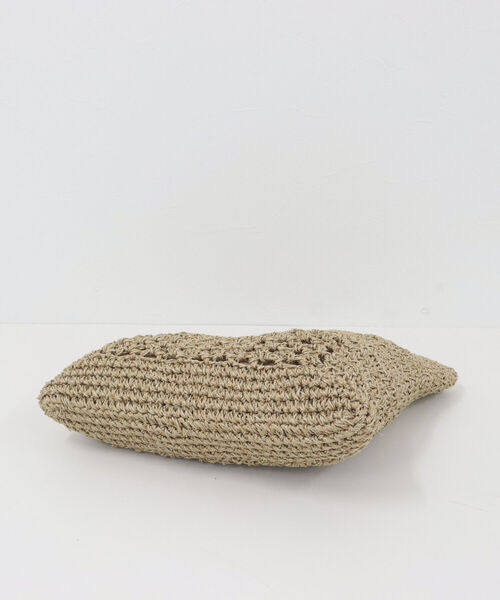 fredy emue(フレディエミュ)の「ペーパーMIX丸手バッグ(かごバッグ・レディース・ブラック/ベージュ・FREE)」の7枚目の写真