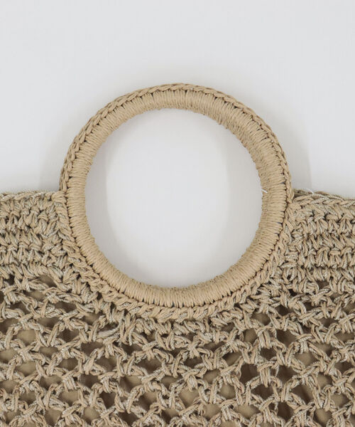 fredy emue(フレディエミュ)の「ペーパーMIX丸手バッグ(かごバッグ・レディース・ブラック/ベージュ・FREE)」の10枚目の写真