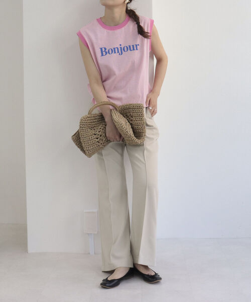 fredy emue(フレディエミュ)の「ペーパーMIX丸手バッグ(かごバッグ・レディース・ブラック/ベージュ・FREE)」の13枚目の写真