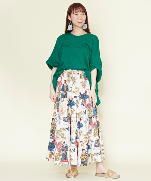 チャイハネ(チャイハネ)の「【チャイハネ】フリダノティアードスカート(スカート・レディース・オフホワイト/カーキ/ターコイズブルー・FREE)」の14枚目の写真