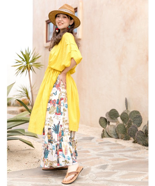 チャイハネ(チャイハネ)の「【チャイハネ】フリダノティアードスカート(スカート・レディース・オフホワイト/カーキ/ターコイズブルー・FREE)」の20枚目の写真