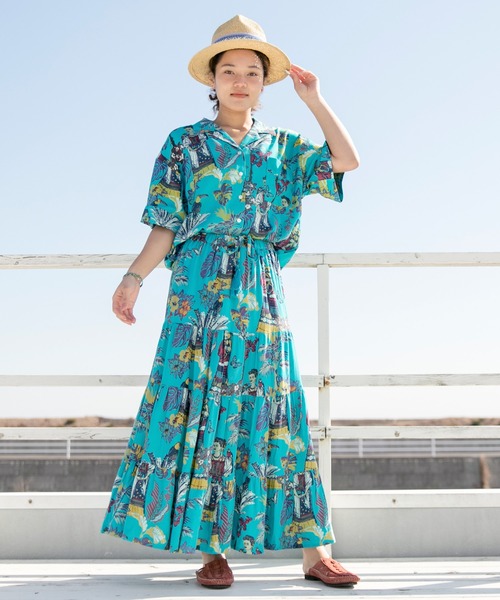 チャイハネ(チャイハネ)の「【チャイハネ】フリダノティアードスカート(スカート・レディース・オフホワイト/カーキ/ターコイズブルー・FREE)」の21枚目の写真