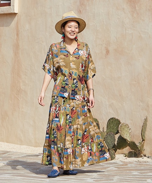 チャイハネ(チャイハネ)の「【チャイハネ】フリダノティアードスカート(スカート・レディース・オフホワイト/カーキ/ターコイズブルー・FREE)」の15枚目の写真