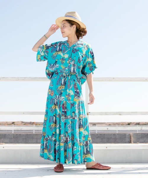 チャイハネ(チャイハネ)の「【チャイハネ】フリダノティアードスカート(スカート・レディース・オフホワイト/カーキ/ターコイズブルー・FREE)」の10枚目の写真