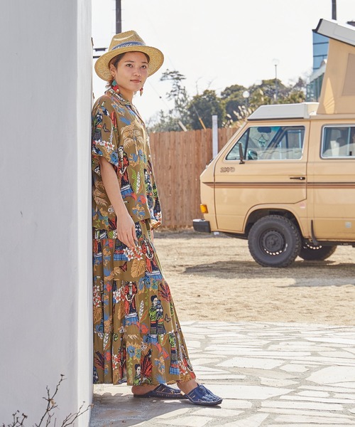 チャイハネ(チャイハネ)の「【チャイハネ】フリダノティアードスカート(スカート・レディース・オフホワイト/カーキ/ターコイズブルー・FREE)」の5枚目の写真