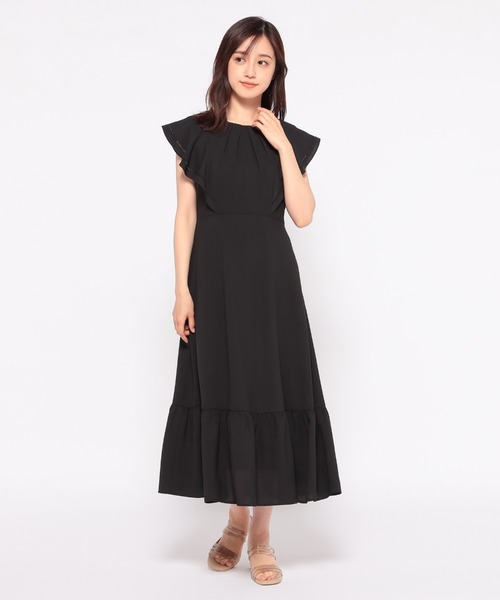 MISCH MASCH（ミッシュマッシュ）の「バックリボンラッフルワンピース（ワンピース・レディース・ライトブルー/ブラック/ピンク・MEDIUM）」の2枚目の写真