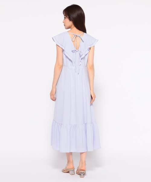 MISCH MASCH（ミッシュマッシュ）の「バックリボンラッフルワンピース（ワンピース・レディース・ライトブルー/ブラック/ピンク・MEDIUM）」の7枚目の写真