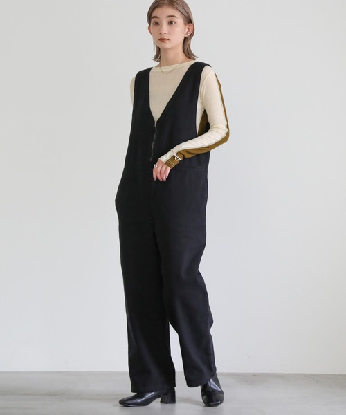 select MOCA(セレクトモカ)の「2022 AW Vネックファスナーサロペット(サロペット/オーバーオール・レディース・ブラック/アイボリー・FREE)」の17枚目の写真