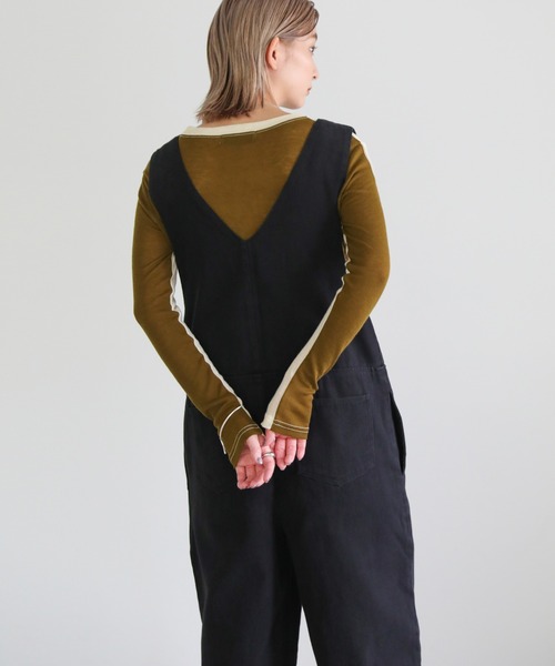 select MOCA(セレクトモカ)の「2022 AW Vネックファスナーサロペット(サロペット/オーバーオール・レディース・ブラック/アイボリー・FREE)」の22枚目の写真