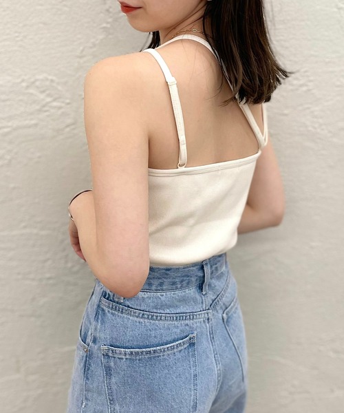 Chico（チコ）の「アシメデザインパット付きキャミ（キャミソール・レディース・ホワイト/ミント/ピンク/ブラック・FREE/X-SMALL）」の6枚目の写真