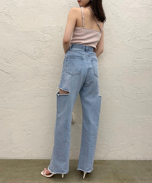 Chico（チコ）の「アシメデザインパット付きキャミ（キャミソール・レディース・ホワイト/ミント/ピンク/ブラック・FREE/X-SMALL）」の22枚目の写真