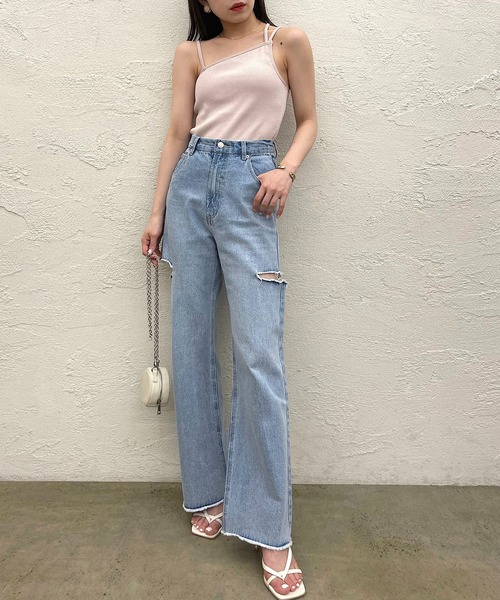 Chico（チコ）の「アシメデザインパット付きキャミ（キャミソール・レディース・ホワイト/ミント/ピンク/ブラック・FREE/X-SMALL）」の20枚目の写真