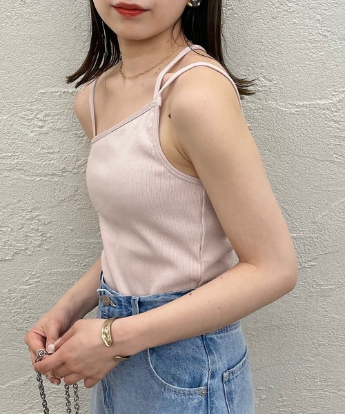 Chico（チコ）の「アシメデザインパット付きキャミ（キャミソール・レディース・ホワイト/ミント/ピンク/ブラック・FREE/X-SMALL）」の18枚目の写真