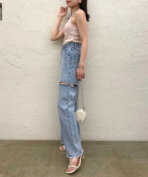 Chico（チコ）の「アシメデザインパット付きキャミ（キャミソール・レディース・ホワイト/ミント/ピンク/ブラック・FREE/X-SMALL）」の21枚目の写真