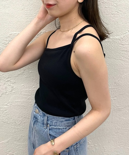 Chico（チコ）の「アシメデザインパット付きキャミ（キャミソール・レディース・ホワイト/ミント/ピンク/ブラック・FREE/X-SMALL）」の12枚目の写真